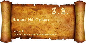 Baros Márton névjegykártya