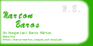 marton baros business card