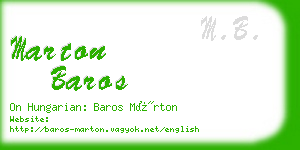 marton baros business card